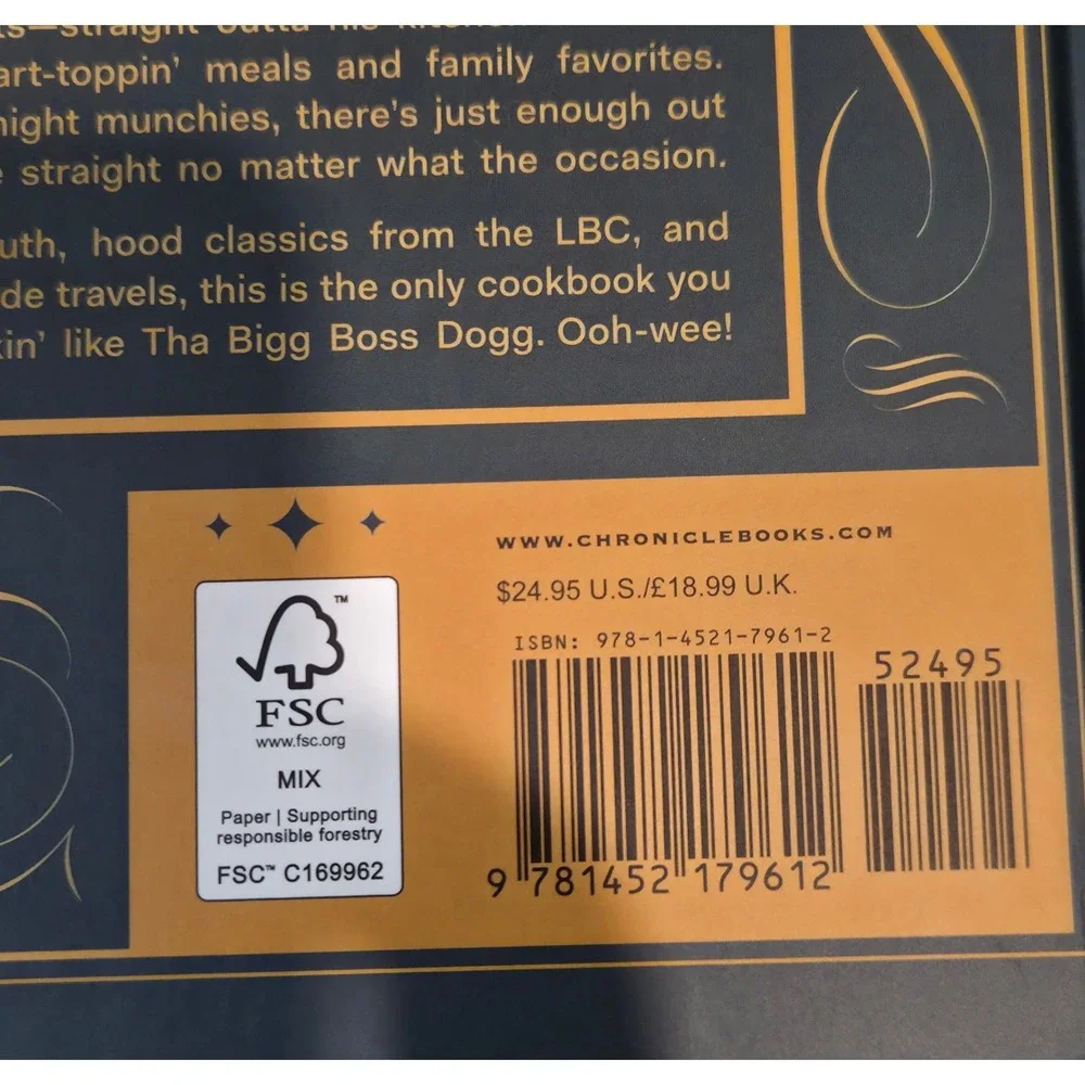 Snoop Dogg From Crook to Cook Cookbook Platinum Recipes Hardcover‎ 9781452179612